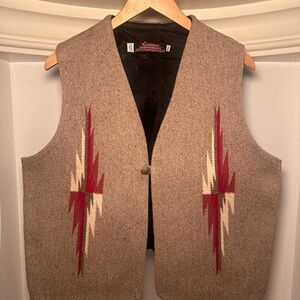Chimayo Weavers, Handwoven, Wool Blanket Vest. Size 42